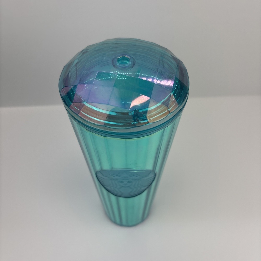Starbucks 2021 Summer Turquoise Teal Blue Iridescent‎ Kaleidoscope Tumbler 24oz - Picture 3 of 9